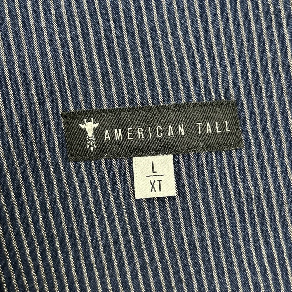 American Tall Mens Seersucker Blazer LXT Large Extra Tall Stretch Unstructured